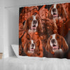 Cute Irish Red and White Setter Print Shower Curtains-Free Shipping