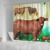 Amazing Santa Gertrudis cattle (Cow) Print Shower Curtain-Free Shipping