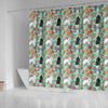 Poodle Dog Floral Print Shower Curtains-Free Shipping