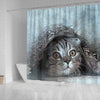 Lovely Cat Art Print Shower Curtains-Free Shipping