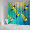 Blue And Yellow Macaw Parrot Print Shower Curtains-Free Shipping