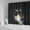 Black Saluki Dog Print Shower Curtain-Free Shipping