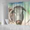 English Longhorn Cattle (Cow) Print Shower Curtain-Free Shipping