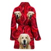 Cute Golden Retriever Print Women's Bath Robe-Free Shipping