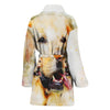 Labrador Dog Art Print Women's Bath Robe-Free Shipping