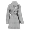 Yorkie Dog Print Women's Bath Robe-Free Shipping