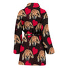 Bullmastiff Dog Patterns Print Women's Bath Robe-Free Shipping
