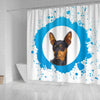 Miniature Pinscher Dog Print Shower Curtain-Free Shipping