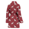 Irish Wolfhound Dog Pattern Print Women's Bath Robe-Free Shipping