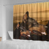 Dobermann Print Shower Curtains-Free Shipping