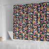 Brussels Griffon Dog Floral Print Shower Curtains-Free Shipping