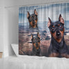 Lovely Miniature Pinscher Print Shower Curtains-Free Shipping