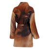 Tibetan Spaniel Face Print Women's Bath Robe-Free Shipping