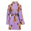 Irish Terrier Dog Patterns Print Women's Bath Robe-Free Shipping
