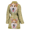 Cute Pembroke Welsh Corgi Print Women's Bath Robe-Free Shipping