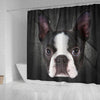 Boston Terrier Print Shower Curtains-Free Shipping