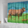 Cute Beefmaster Cattle (Cow) Print Shower Curtain-Free Shipping