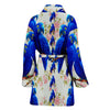 Hyacinth Macaw Parrot Floral Print Women's Bath Robe-Free Shipping