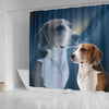 English Foxhound Print Shower Curtains-Free Shipping