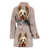 Lovely Yorkshire Terrier Print Women's Bath Robe-Free Shipping
