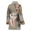 Greyhound Dog Print Women's Bath Robe-Free Shipping