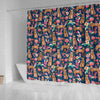 Australian Cattle Dog Floral Print Shower Curtains-Free Shipping