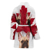 French Bulldog Print Women's Bath Robe-Free Shipping