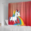 Rainbow Unicorn Print Shower Curtain-Free Shipping
