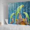 Cute Rose Ringed Parakeet Print Shower Curtains-Free Shipping