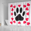 Dog Paws with Love Print Shower Curtain-Free Shipping