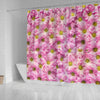 Pink Daisy Flower Print Shower Curtains-Free Shipping