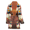 Zebra Finch Bird Art Print Women's Bath Robe-Free Shipping