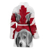Beagle Dog Print Women's Bath Robe-Free Shipping