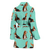 Amazing Basset Hound Dog Pattern Print Women's Bath Robe-Free Shipping