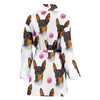 Amazing Miniature Pinscher Dog Patterns Print Women's Bath Robe-Free Shipping