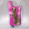 Pixiebob Cat Catching Love Print Hooded Blanket