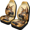 German Shepherd On Yellow Print Car Seat Covers- Free Shipping