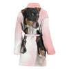 Toy Fox Terrier Dog Print Women's Bath Robe-Free Shipping