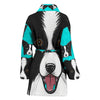 Border Collie Dog Art Print Women's Bath Robe-Free Shipping