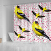 American Goldfinch Bird On Hearts Print Shower Curtains-Free Shipping
