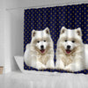 Cute Samoyed Dog Print Shower Curtains-Free Shipping