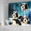 Polish Lowland Sheepdog Print Shower Curtains-Free Shipping