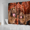 Sussex Spaniel On Brown Print Shower Curtains-Free Shipping