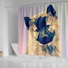 Akita Dog Vector Art Print Shower Curtains-Free Shipping