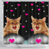Somali cat Print Shower Curtain-Free Shipping