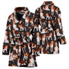 Beagle Dog In Lots Print Women's Bath Robe-Free Shipping