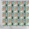 Poodle Dog Floral Print Shower Curtains-Free Shipping