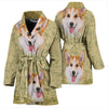 Cute Pembroke Welsh Corgi Print Women's Bath Robe-Free Shipping