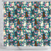 Labrador Dog Floral Print Shower Curtain-Free Shipping