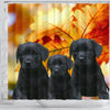 Black Labrador Print Shower Curtains-Free Shipping